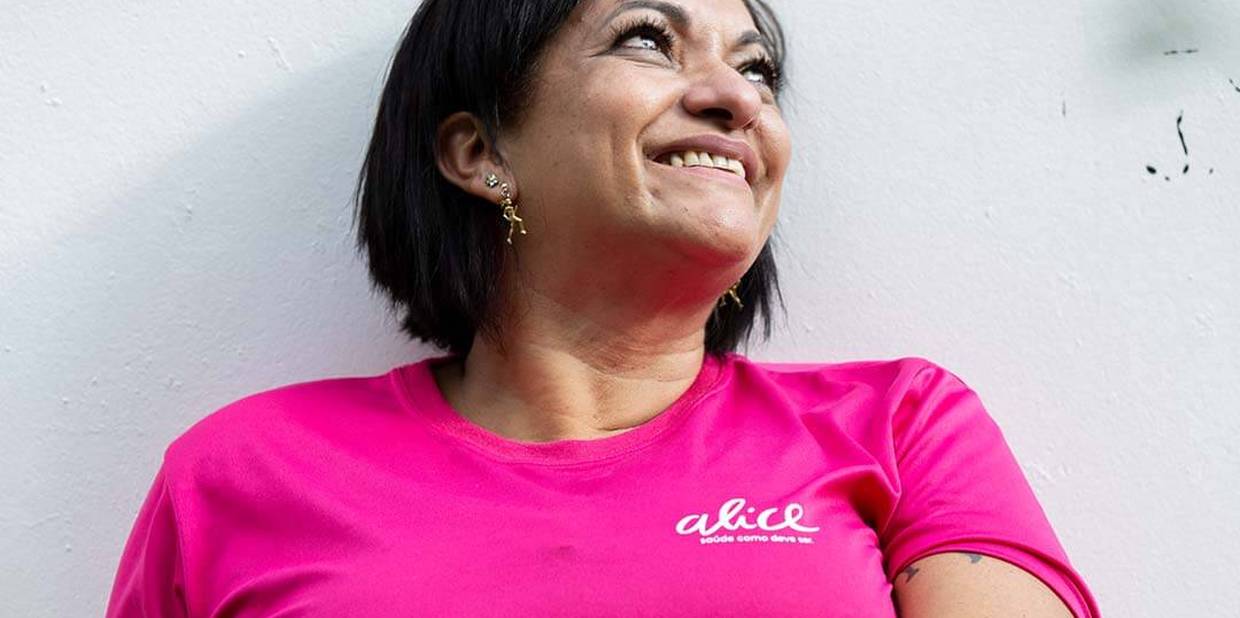 Katia, técnica de enfermagem da Alice, que pratica corrida