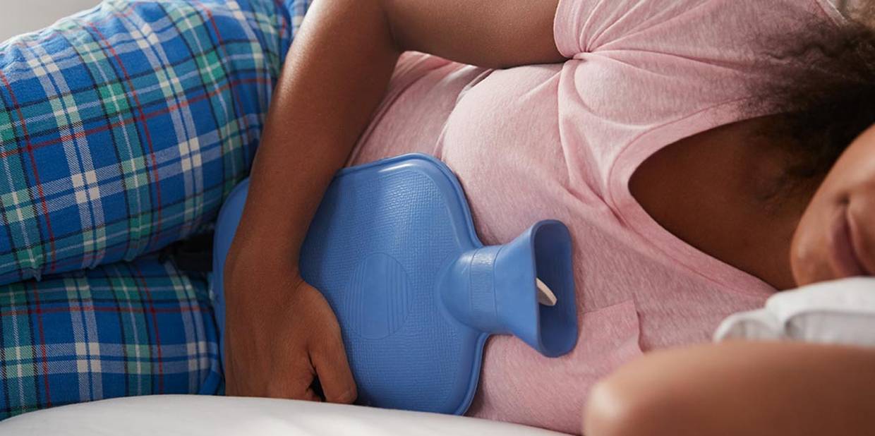 Bolsa de água quente para cólica menstrual