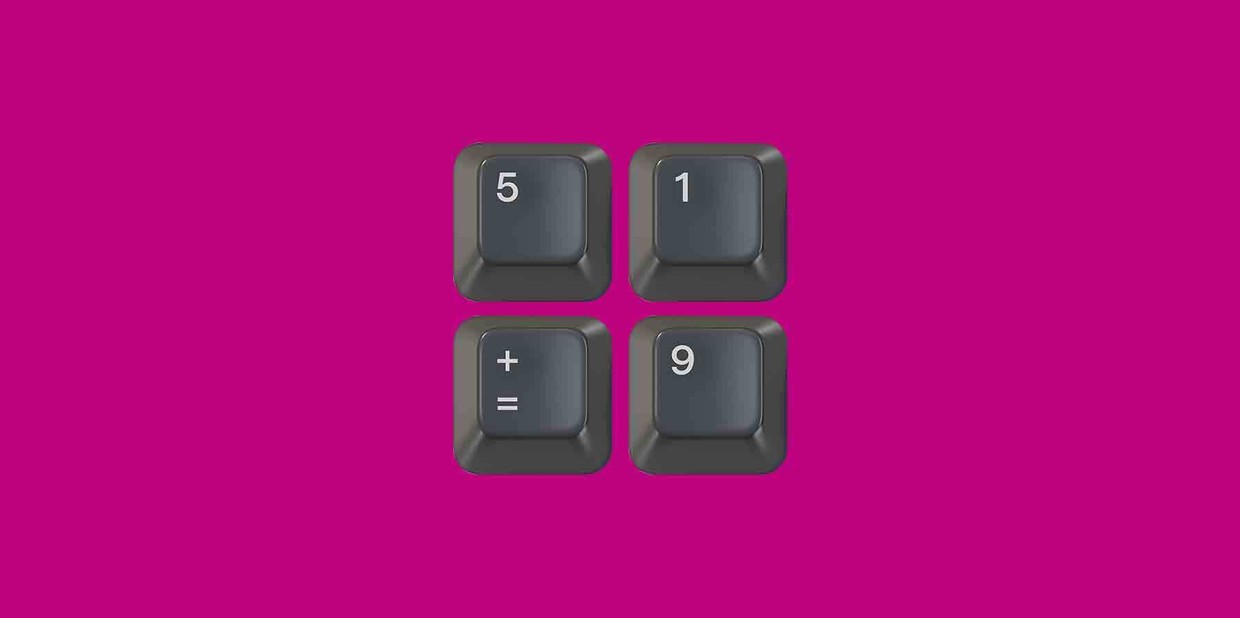 Números como de uma calculadora aparecem em um fundo rosa