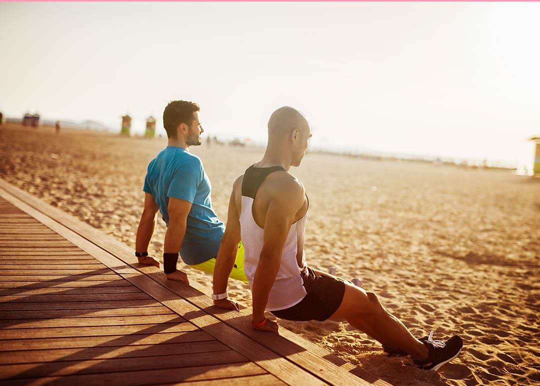Yoga Alongamento Mulher Praia Com Bem Estar Corporal Fitness